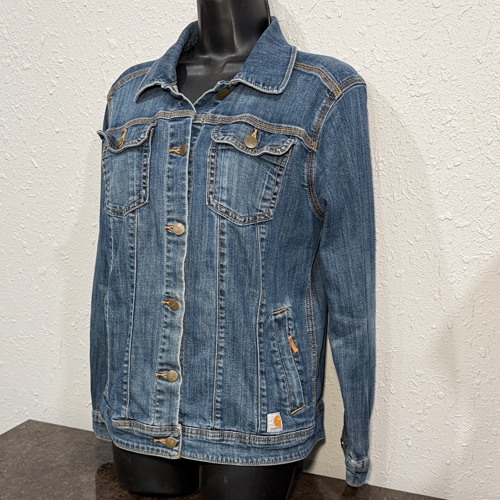 Women's Carhartt Denim Jacket Size Medium - Picture 5 of 8